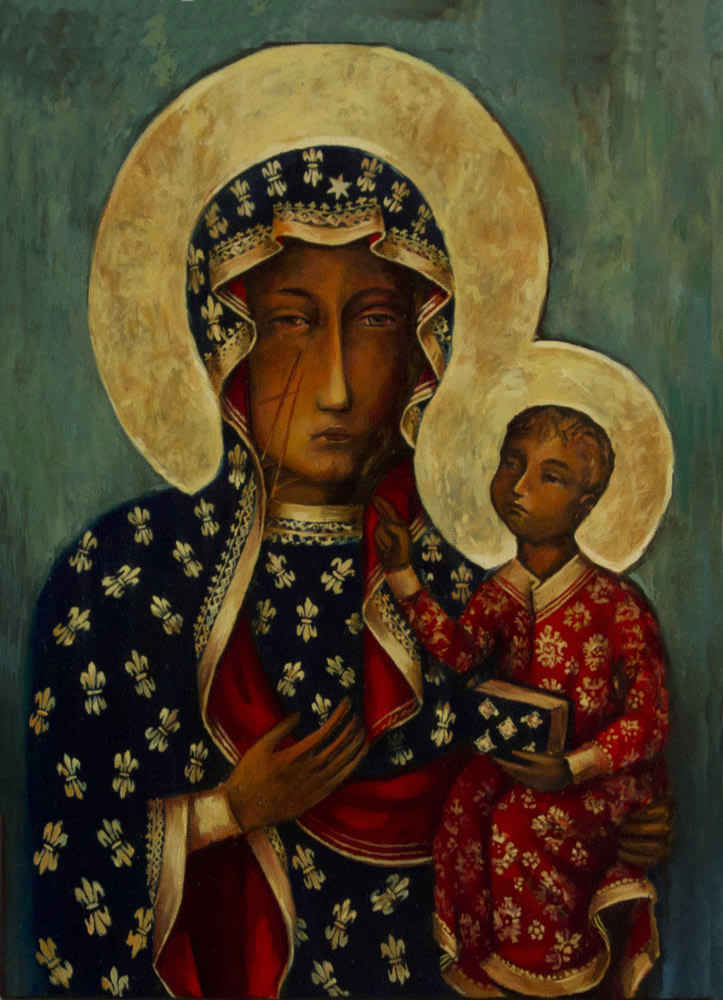 Quadro su tela pittorica Madonna di Czestochowa
