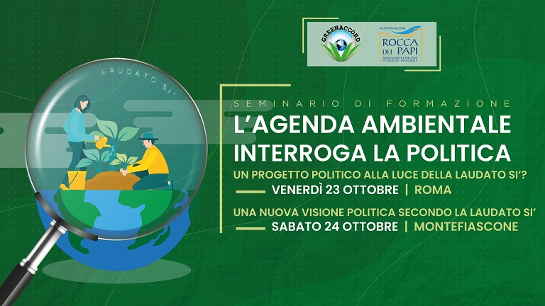 Seminario di formazione organizzato da Greenaccord, in programma a Roma il 23 e 24 ottobre